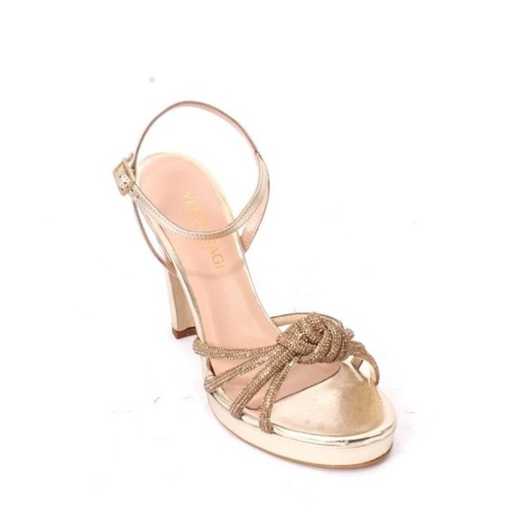 Vernissage 23862a Gold Leather Heel Slingback Platform  Vernissage 23862a Gold Leather Heel Slingback Platform Sandals Shoes